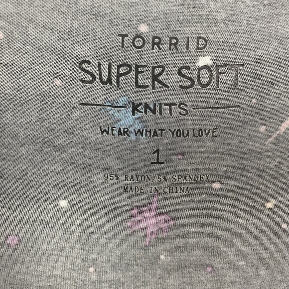 Torrid Super Soft Black Star Print Skater Mini Dress Sz.1 - Picture 10 of 16